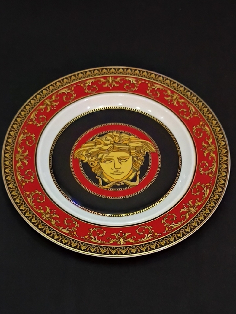 Versace By Rosenthal Medusa 7" Plate Red Black and Gold